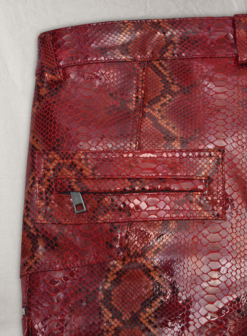 (image for) Bold Red Python Havana Leather Shorts Style # 362