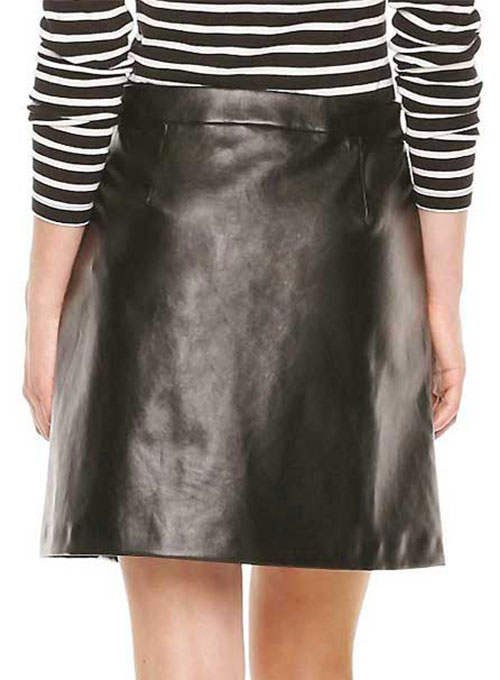 Button Pleat Leather Skirt - # 449 : LeatherCult