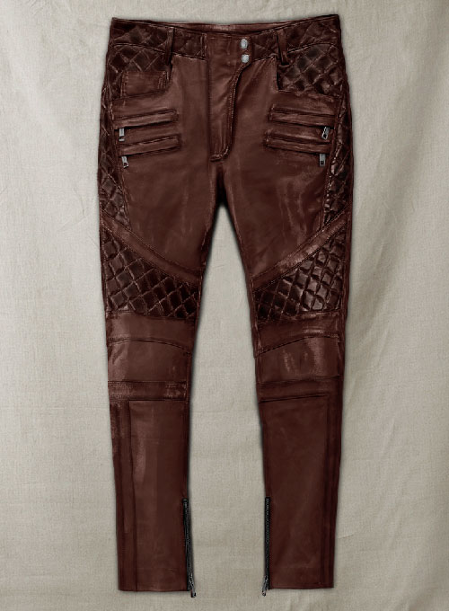 (image for) Carrier Burnt Maroon Leather Pants