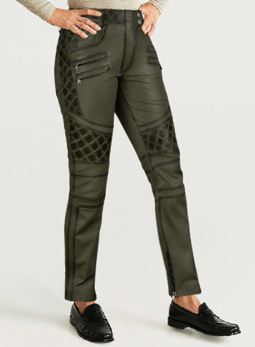 (image for) Carrier Burnt Olive Leather Pants