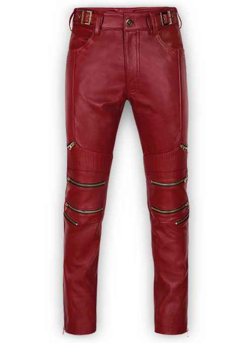 red jeans with zippers