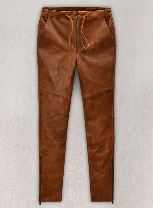 (image for) Cognac Ricky Martin Leather Pants