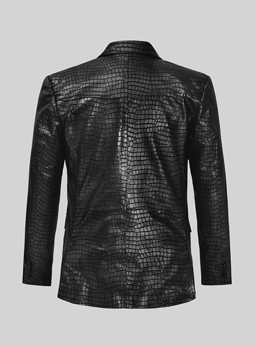 (image for) Croc Black Leather Blazer - Click Image to Close