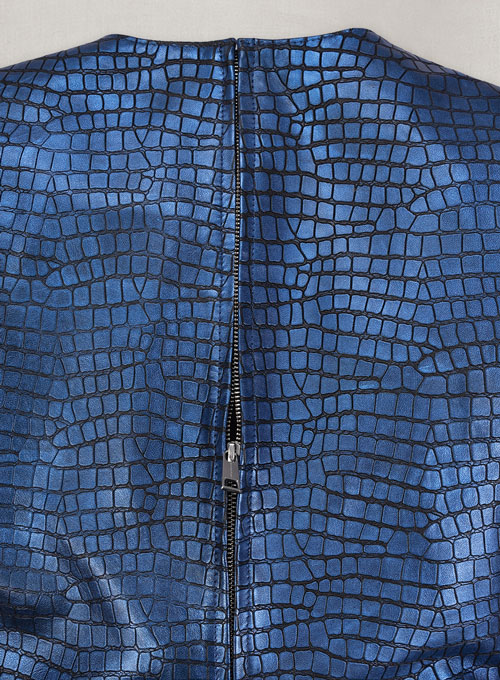 (image for) Croc Metallic Blue Cacoon Leather Dress - # 757