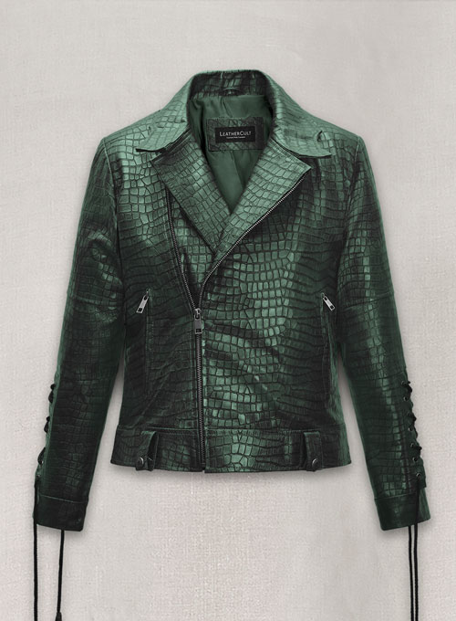 (image for) Croc Metallic Green Leather Jacket #511