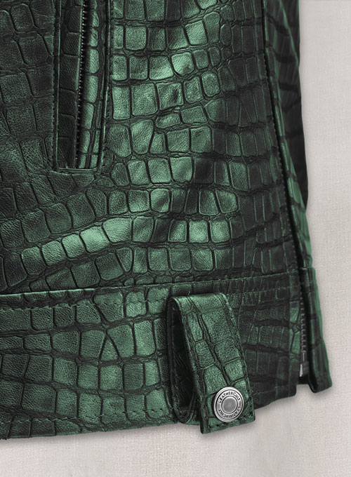 (image for) Croc Metallic Green Leather Jacket #511