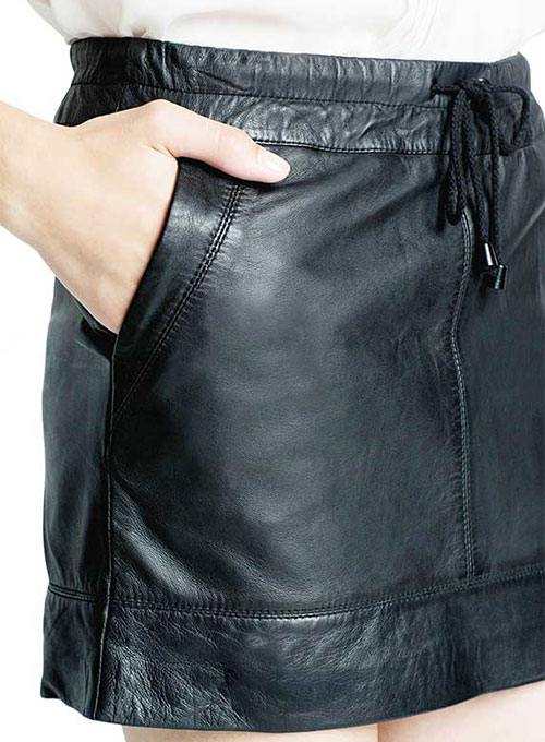 (image for) Drawstring Leather Skirt - # 421