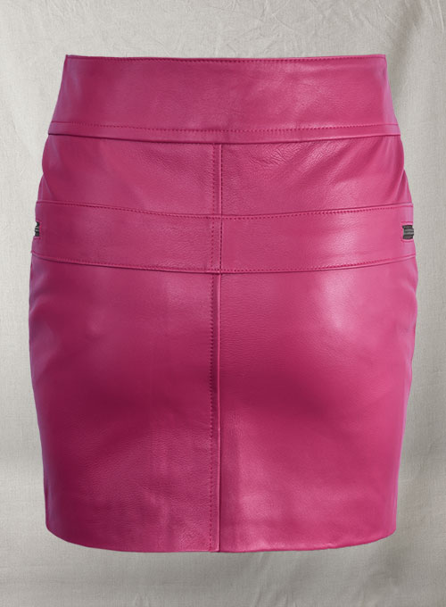 (image for) Front Zipper Leather Mini Skirt - # 143