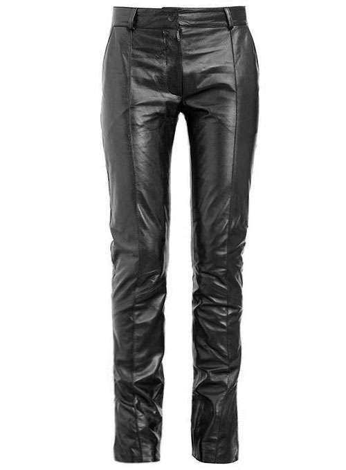 leather front pants