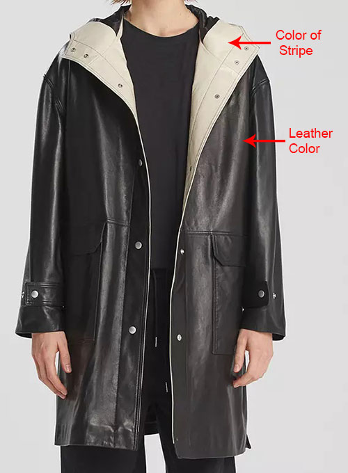 (image for) Hooded Leather Trench Coat