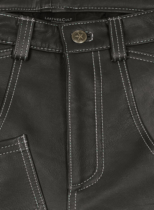 leather cargo trousers