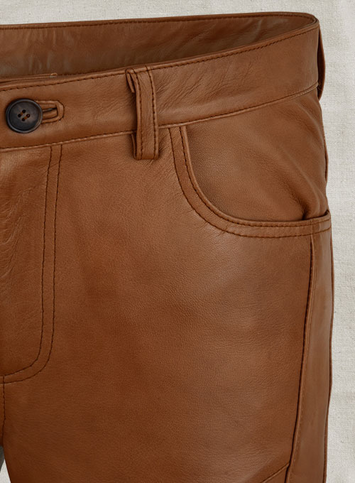 (image for) Log Cabin Brown Wax Noach Leather Pants - Click Image to Close