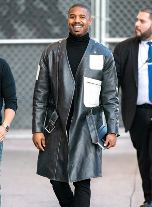 (image for) Michael B Jordan Leather Long Coat