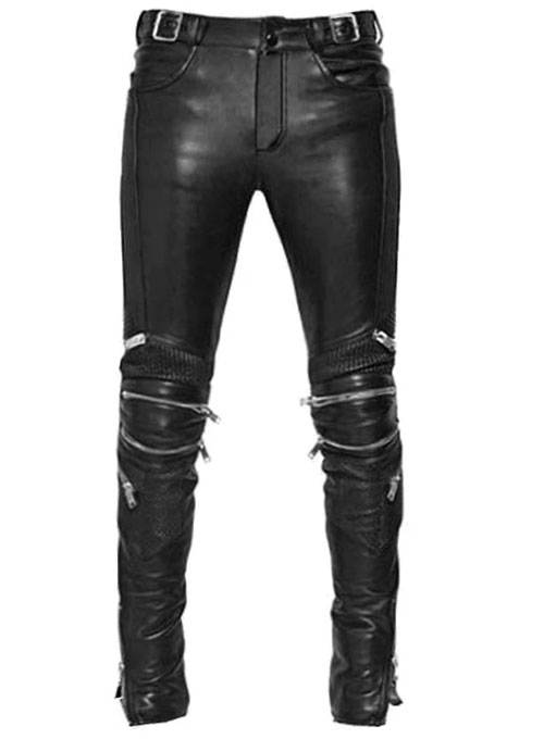 leather pants with zippers