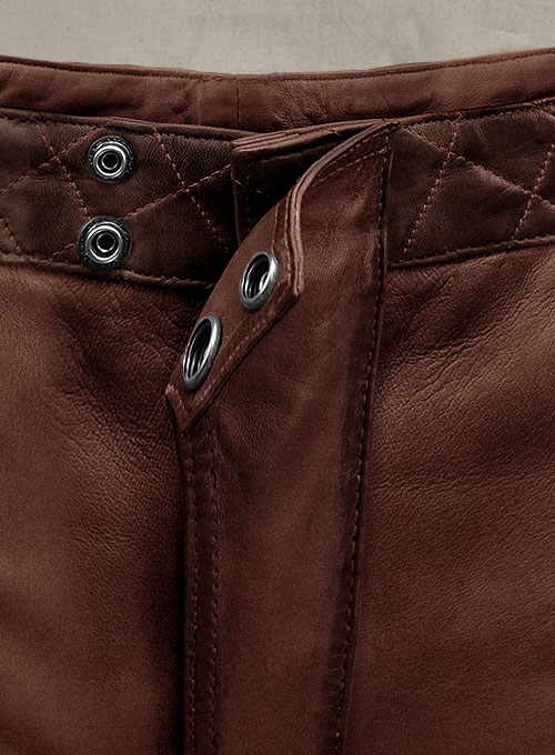 (image for) Outlaw Burnt Maroon Leather Pants - Click Image to Close