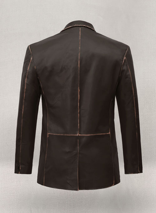 (image for) Rubbed Brown Medieval Leather Blazer