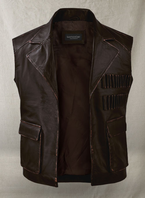 (image for) Rubbed Dark Brown Sean Connery Leather Vest