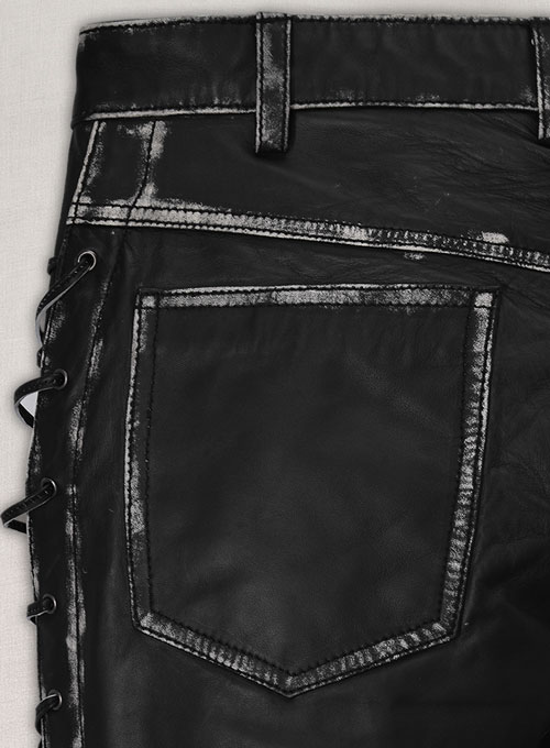 (image for) Rubbed Black Leather Pants #515