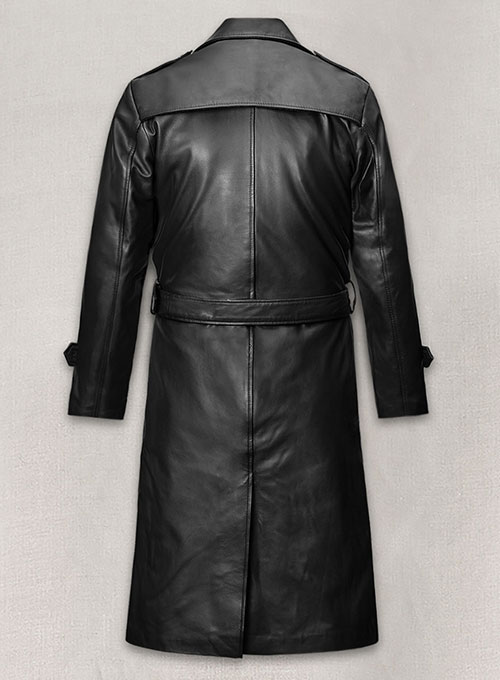 (image for) Samuel L. Jackson Shaft Leather Long Coat - Click Image to Close