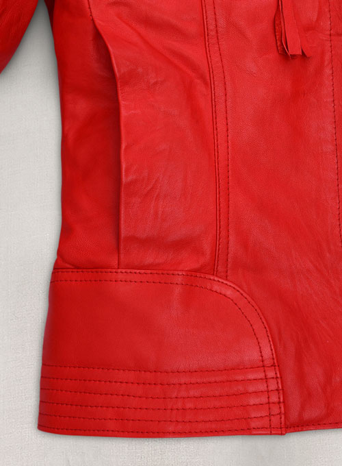 (image for) Soft Blood Red Washed and Wax Leather Jacket # 520