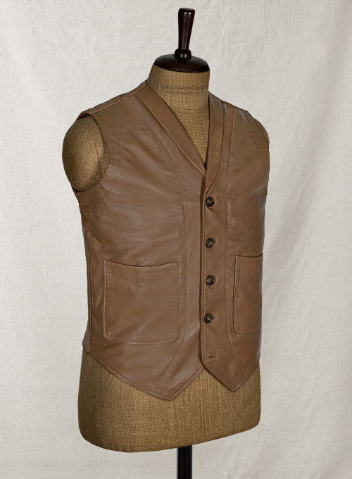 (image for) Shawl Lapel Leather Vest