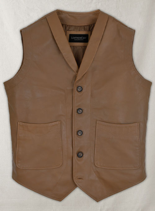 (image for) Shawl Lapel Leather Vest