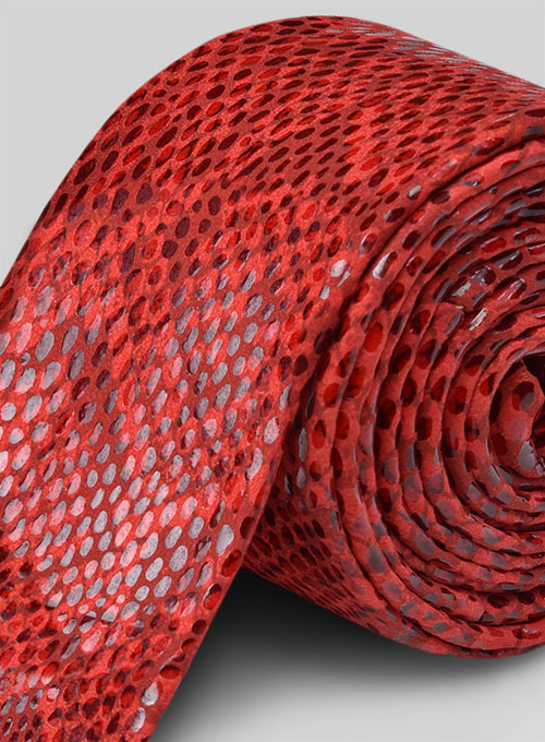 (image for) Shiny Red Python Leather Tie