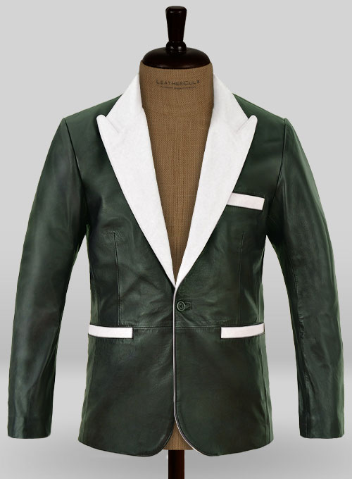 (image for) Soft Deep Olive Wax Hampton Leather Blazer