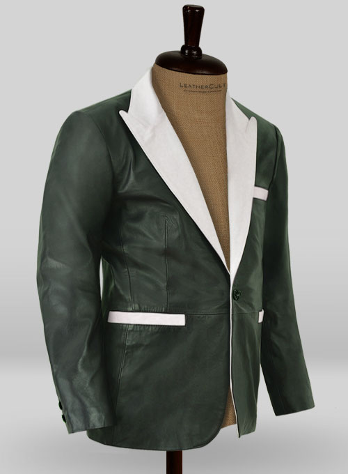 (image for) Soft Deep Olive Wax Hampton Leather Blazer