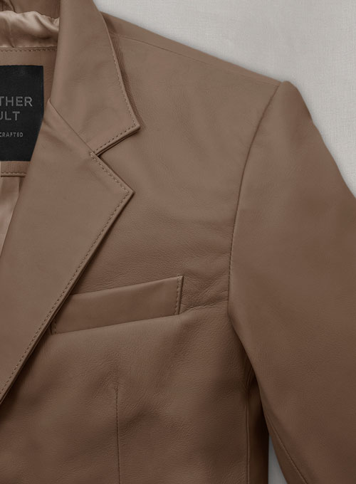 (image for) Soft King Brown Leather Blazer