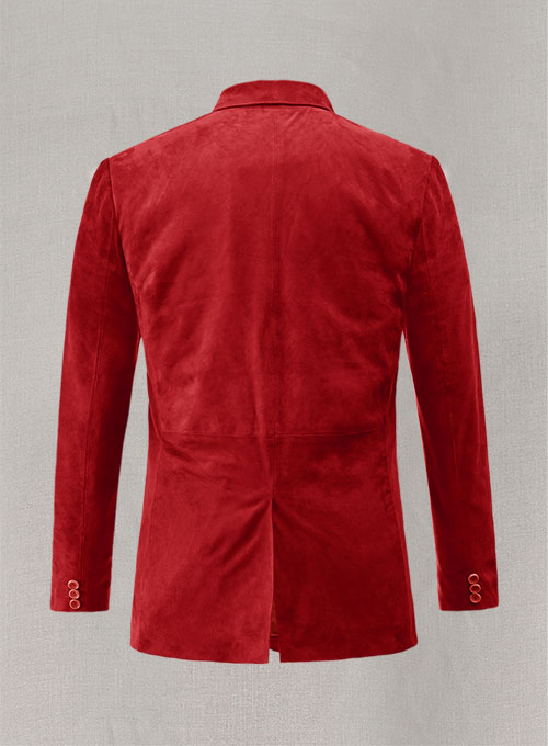 (image for) Soft Lava Red Suede Leather Blazer