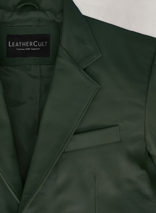 (image for) Soft Deep Olive Leather Blazer