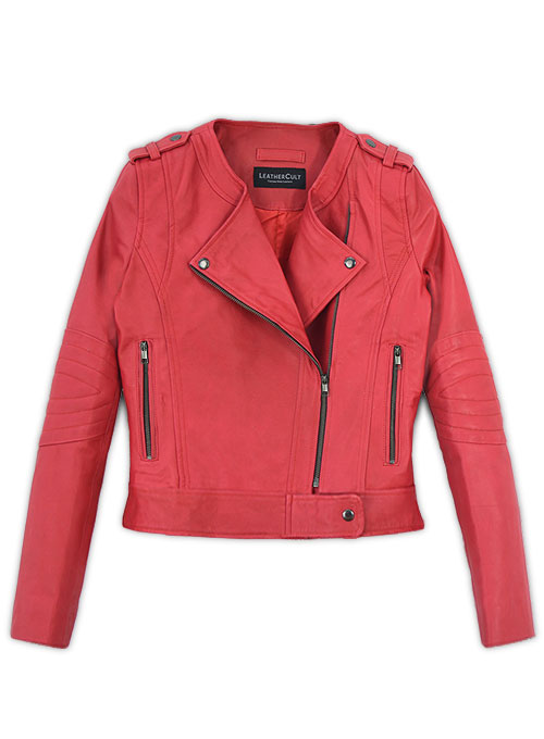 (image for) Soft Raspberry Red Leather Jacket # 220