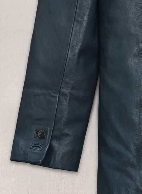 (image for) Soft Winsor Blue Washed and Wax Leather Blazer