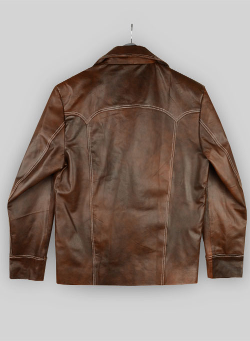 Spanish Brown Brad Pitt Fight Club Leather Jacket : LeatherCult