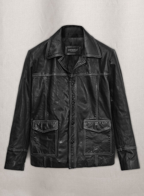 (image for) Thick Goat Black Brad Pitt Fight Club Leather Jacket