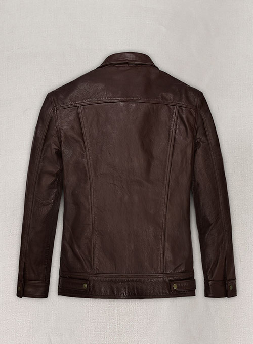 (image for) Thick Goat Brown Washed & Wax Tom Holland Leather Jacket - Click Image to Close