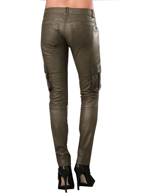 brown leather cargo pants