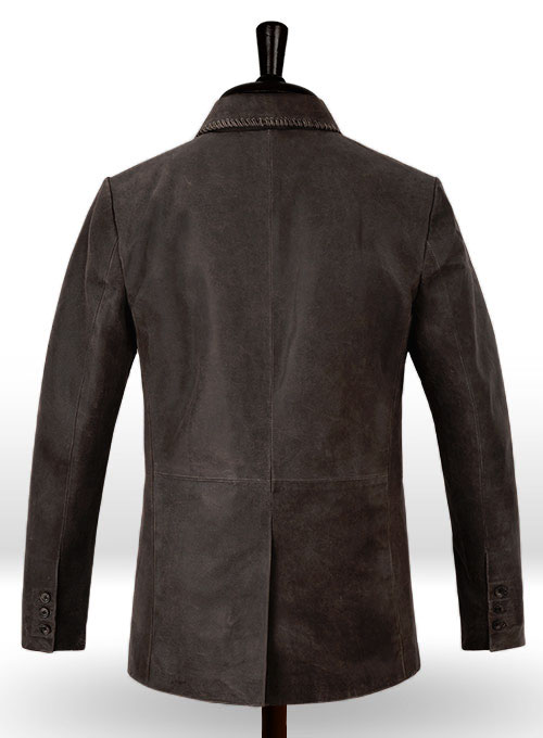 (image for) Vintage Brown Grain Medieval Leather Blazer