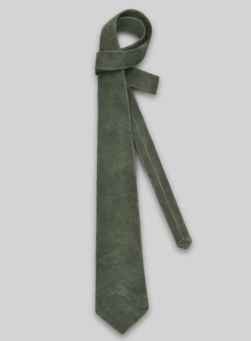 (image for) Vintage Italian Olive Leather Tie