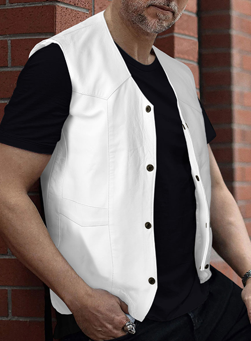 (image for) White Leather Vest # 306