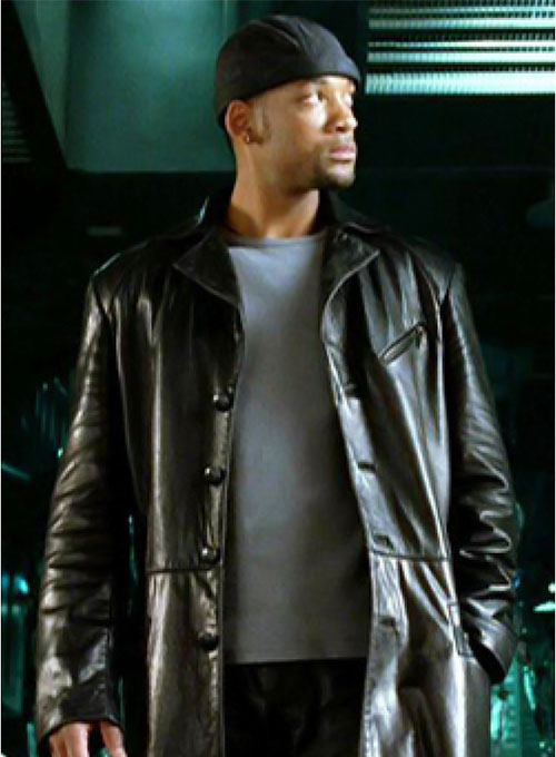 (image for) Will Smith I Robot Leather Long Coat - Click Image to Close