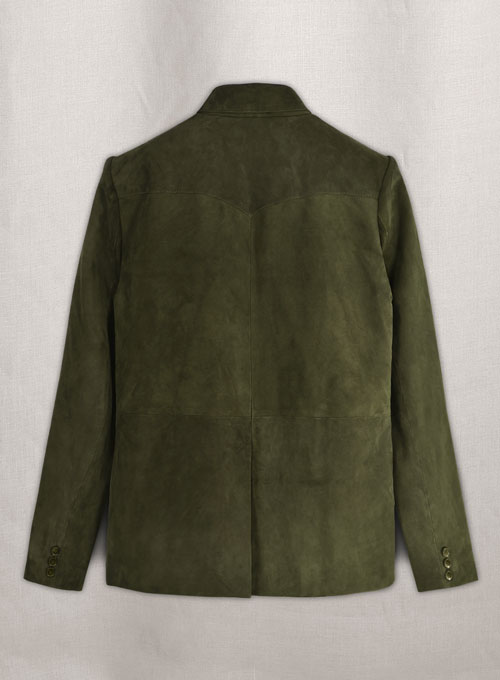 (image for) Woodland Green Suede Western Leather Blazer