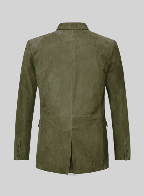 (image for) Woodland Green Suede Double Breasted Blazer