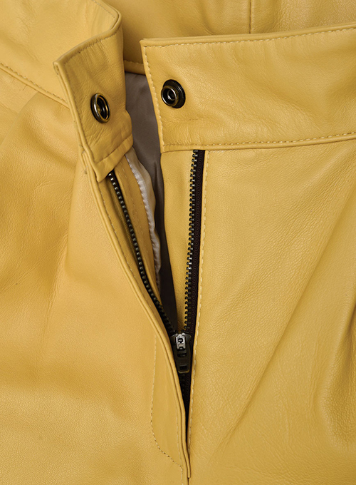 (image for) Yellow Leather Cargo Shorts Style # 360