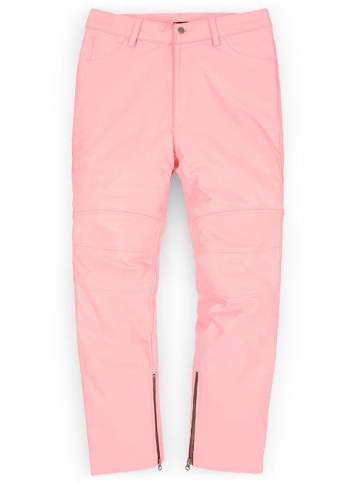 light pink leather pants
