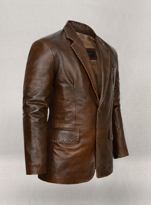 (image for) Spanish Brown Medieval Leather Blazer - Click Image to Close