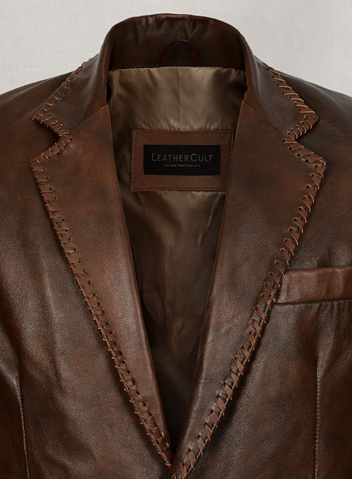 (image for) Spanish Brown Medieval Leather Blazer - Click Image to Close