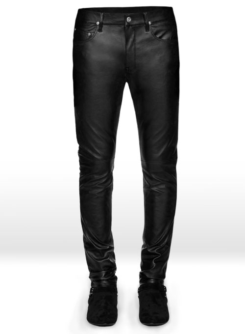 black leather jeans