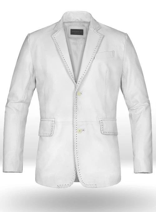 (image for) White Medieval Leather Blazer